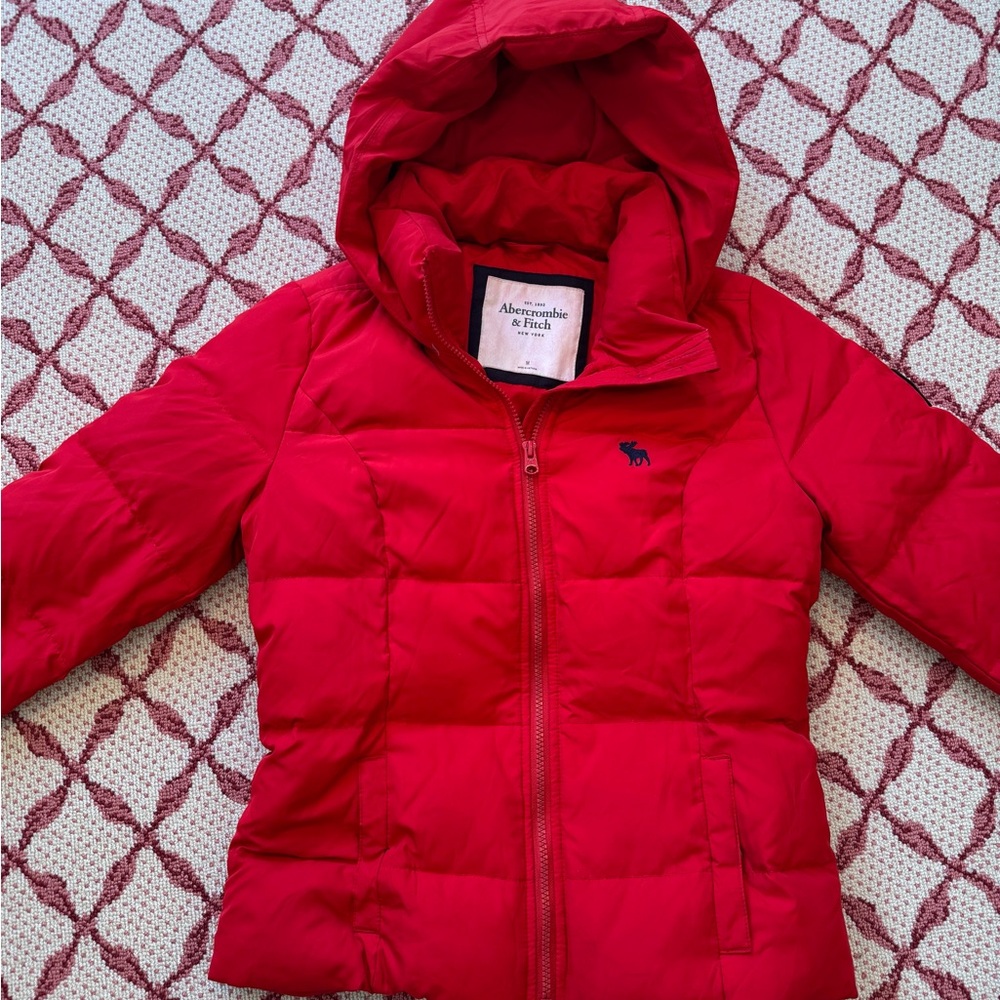Abercrombie & Fitch Cherry Red Puffer Jacket